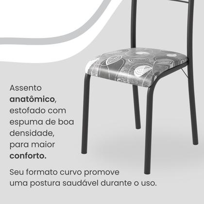 Imagem de Conjunto Sala de Jantar Mesa Retangular 180x75cm Tampo Granito Topázio 8 Cadeiras Marselha