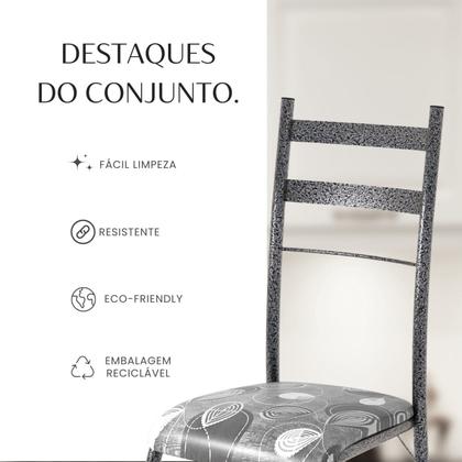 Imagem de Conjunto Sala de Jantar Mesa Retangular 180x75cm Tampo Granito Topázio 8 Cadeiras Marselha