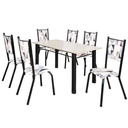 Imagem de Conjunto Sala de Jantar Mesa Retangular 6 Cadeiras Ametista