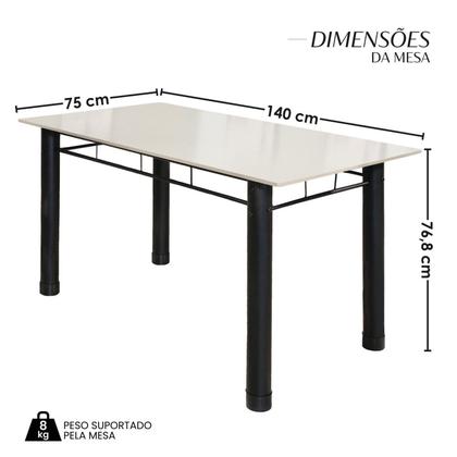 Imagem de Conjunto Sala de Jantar Mesa Retangular 6 Cadeiras Ametista