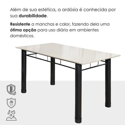 Imagem de Conjunto Sala de Jantar Mesa Retangular 6 Cadeiras Ametista