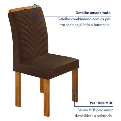 Imagem de Conjunto Sala de Jantar Mesa Retangular com 4 Cadeiras Carol