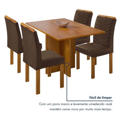 Imagem de Conjunto Sala de Jantar Mesa Retangular com 4 Cadeiras Carol