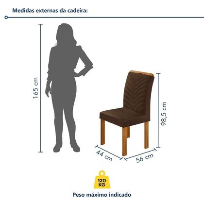 Imagem de Conjunto Sala de Jantar Mesa Retangular com 4 Cadeiras Carol
