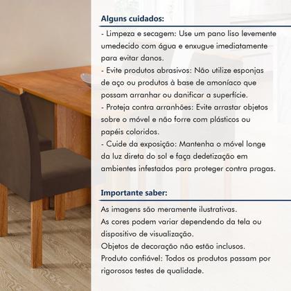 Imagem de Conjunto Sala de Jantar Mesa Retangular com 4 Cadeiras Carol