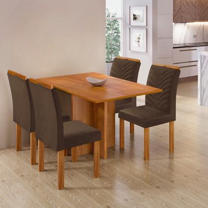 Imagem de Conjunto Sala de Jantar Mesa Retangular com 4 Cadeiras Carol