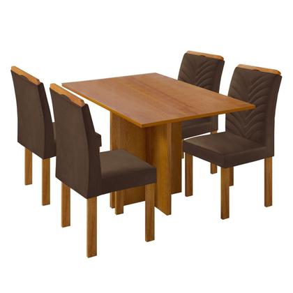 Imagem de Conjunto Sala de Jantar Mesa Retangular com 4 Cadeiras Carol