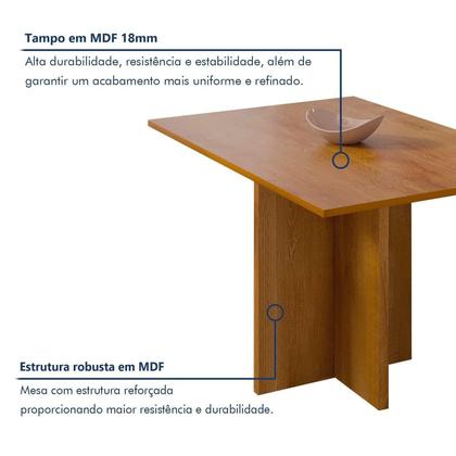 Imagem de Conjunto Sala de Jantar Mesa Retangular com 4 Cadeiras Carol