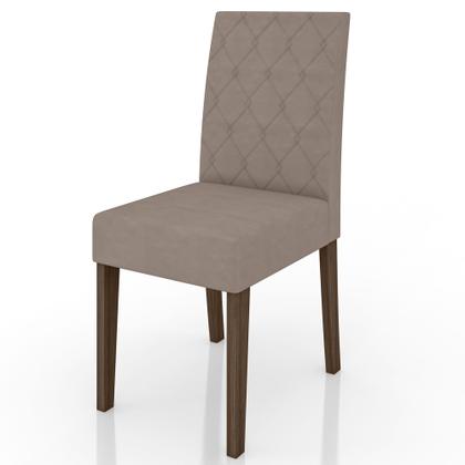 Imagem de Conjunto Sala de Jantar Mesa Retangular Kate com vidro 120cm e 4 Cadeiras Jade Amêndoa/Off White - Poliman