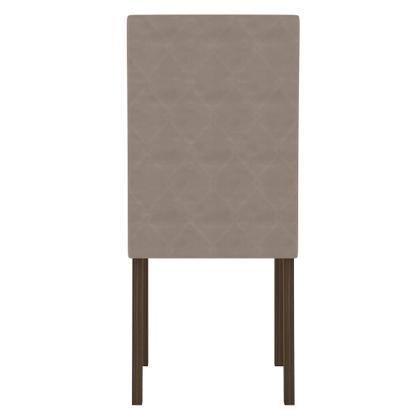 Imagem de Conjunto Sala de Jantar Mesa Retangular Kate com vidro 120cm e 4 Cadeiras Jade Amêndoa/Off White - Poliman