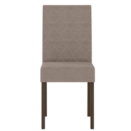 Imagem de Conjunto Sala de Jantar Mesa Retangular Kate com vidro 120cm e 4 Cadeiras Jade Amêndoa/Off White - Poliman