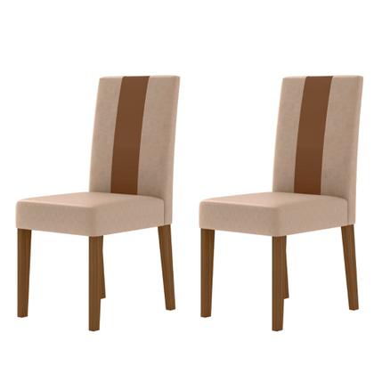 Imagem de Conjunto Sala de Jantar Mesa Retangular Liz 160cm e 6 Cadeiras Linea Carvalho/Off White - Poliman