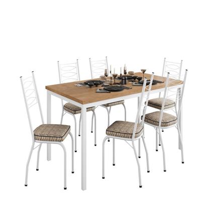 Imagem de Conjunto Sala de Jantar Mesa Retangular Tampo BP com 6 Cadeiras Adriana