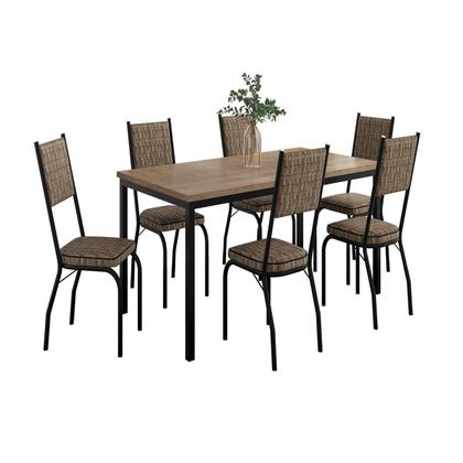 Imagem de Conjunto Sala de Jantar Mesa Retangular Tampo BP com 6 Cadeiras Adriana