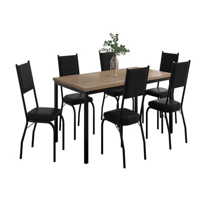 Imagem de Conjunto Sala de Jantar Mesa Retangular Tampo BP com 6 Cadeiras Adriana