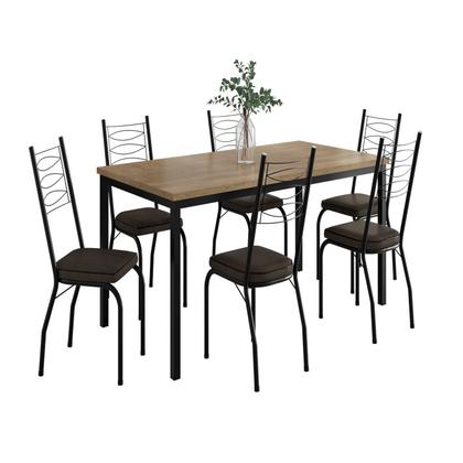 Imagem de Conjunto Sala de Jantar Mesa Retangular Tampo BP com 6 Cadeiras Adriana