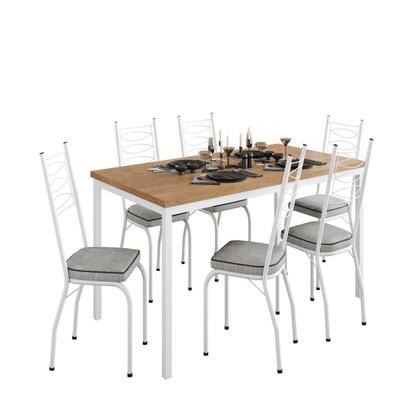 Imagem de Conjunto Sala de Jantar Mesa Retangular Tampo BP com 6 Cadeiras Adriana