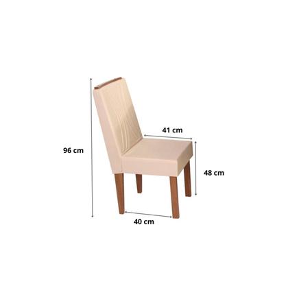 Imagem de Conjunto Sala de Jantar Mesa Retangular Vitória com 6 Cadeiras Helena com Apliques