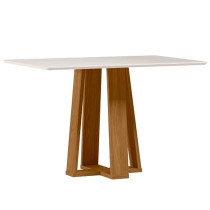 Imagem de Conjunto Sala de Jantar Mesa Rubi 1,20m com 4 Cadeiras Ana Ypê/Off White/Ja01 - New Ceval