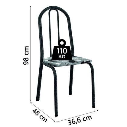 Imagem de Conjunto Sala De Jantar Mesa Sara Com 6 Cadeiras Diva 1,40m Granito Preto Craquelado/Folha Artefamol