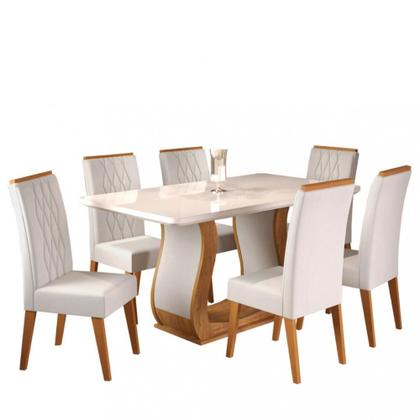 Imagem de Conjunto Sala de Jantar Mesa Shakira 6 Cadeiras Cristal Viero
