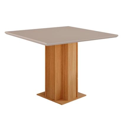 Imagem de Conjunto Sala de Jantar Mesa Sophia Tampo MDF/VIDRO com 4 Cadeiras Maia Cimol Nature/Off White/Gengibre