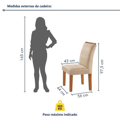 Conjunto Sala de Jantar Mesa Tampo Dakota Plus 160x80cm com 6 Cadeiras Luisa Yescasa Imagem de Conjunto Sala de Jantar Mesa Tampo Dakota Plus 160x80cm com 6 Cadeiras Luisa Yescasa