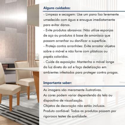 Imagem de Conjunto Sala de Jantar Mesa Tampo Dakota Plus 160x80cm com 6 Cadeiras Luisa Yescasa