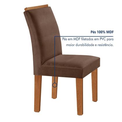 Imagem de Conjunto Sala de Jantar Mesa Tampo Dakota Plus Vidro 120x80cm com 4 Cadeiras Luisa Yescasa