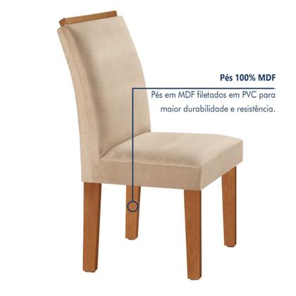 Imagem de Conjunto Sala de Jantar Mesa Tampo Dakota Plus Vidro 120x80cm com 4 Cadeiras Luisa Yescasa