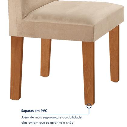 Imagem de Conjunto Sala de Jantar Mesa Tampo Dakota Plus Vidro 120x80cm com 4 Cadeiras Luisa Yescasa