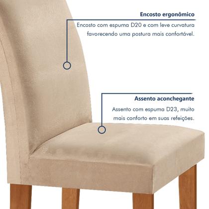 Imagem de Conjunto Sala de Jantar Mesa Tampo Dakota Plus Vidro 120x80cm com 4 Cadeiras Luisa Yescasa