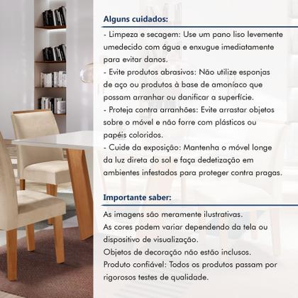Imagem de Conjunto Sala de Jantar Mesa Tampo Dakota Plus Vidro 120x80cm com 4 Cadeiras Luisa Yescasa