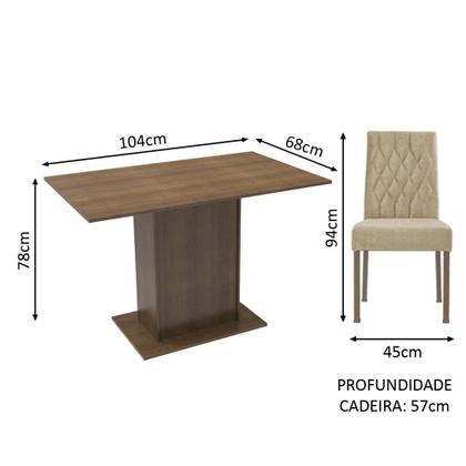 Conjunto Sala de Jantar Mesa Tampo de Madeira 2 Cadeiras Rustic/Imperial Tainá Madesa Imagem de Conjunto Sala de Jantar Mesa Tampo de Madeira 2 Cadeiras Rustic/Imperial Tainá Madesa