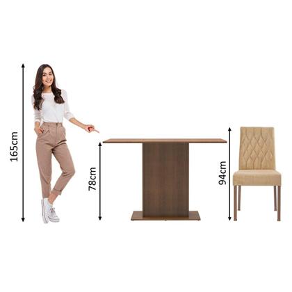 Conjunto Sala de Jantar Mesa Tampo de Madeira 2 Cadeiras Rustic/Imperial Tainá Madesa Imagem de Conjunto Sala de Jantar Mesa Tampo de Madeira 2 Cadeiras Rustic/Imperial Tainá Madesa