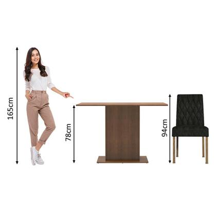 Conjunto Sala de Jantar Mesa Tampo de Madeira 2 Cadeiras Rustic/Oxford Tainá Madesa Imagem de Conjunto Sala de Jantar Mesa Tampo de Madeira 2 Cadeiras Rustic/Oxford Tainá Madesa
