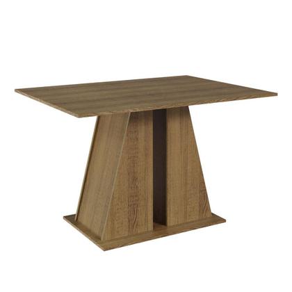 Conjunto Sala de Jantar Mesa Tampo de Madeira 4 Cadeiras Rustic/Bege Marilyn Madesa Imagem de Conjunto Sala de Jantar Mesa Tampo de Madeira 4 Cadeiras Rustic/Bege Marilyn Madesa
