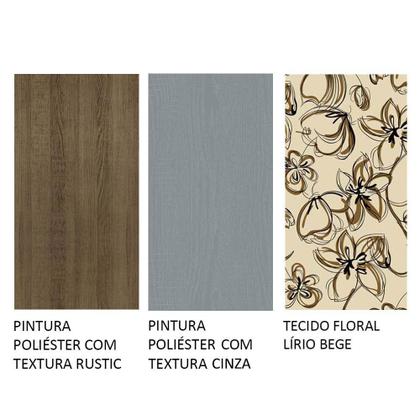 Imagem de Conjunto Sala de Jantar Mesa Tampo de Madeira 4 Cadeiras Rustic/Cinza Samara Madesa