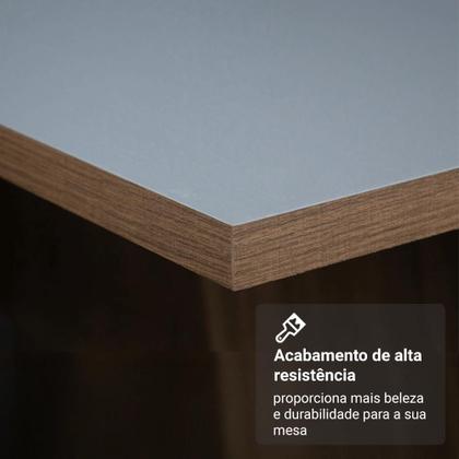 Imagem de Conjunto Sala de Jantar Mesa Tampo de Madeira 4 Cadeiras Rustic/Cinza/Silver Samara Madesa