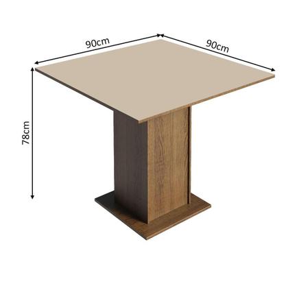 Imagem de Conjunto Sala de Jantar Mesa Tampo de Madeira 4 Cadeiras Rustic/Crema/ Hibiscos Briana Madesa