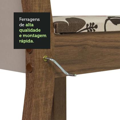 Imagem de Conjunto Sala de Jantar Mesa Tampo de Madeira 4 Cadeiras Rustic/Crema/ Hibiscos Briana Madesa