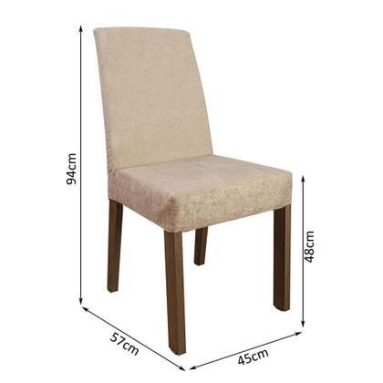 Imagem de Conjunto Sala de Jantar Mesa Tampo de Madeira 4 Cadeiras Rustic/Crema/Imperial April Madesa