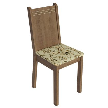 Conjunto Sala de Jantar Mesa Tampo de Madeira 4 Cadeiras Rustic/Crema/Lírio Bege Marilyn Madesa Imagem de Conjunto Sala de Jantar Mesa Tampo de Madeira 4 Cadeiras Rustic/Crema/Lírio Bege Marilyn Madesa
