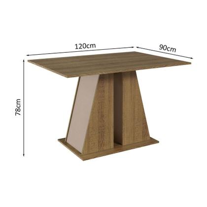 Imagem de Conjunto Sala De Jantar Mesa Tampo De Madeira 4 Cadeiras Rustic/crema/preto Sophie Madesa