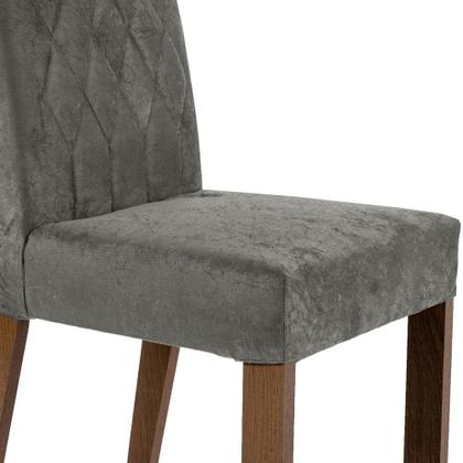 Imagem de Conjunto Sala de Jantar Mesa Tampo de Madeira 4 Cadeiras Rustic/Preto/Silver Ruby Madesa