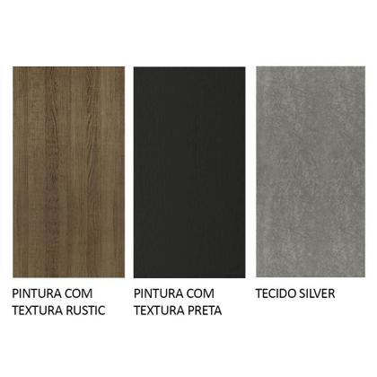 Imagem de Conjunto Sala de Jantar Mesa Tampo de Madeira 4 Cadeiras Rustic/Preto/Silver Ruby Madesa