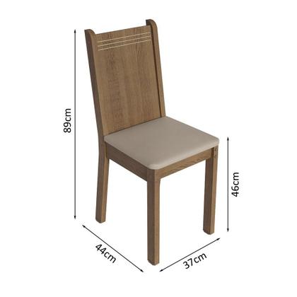 Imagem de Conjunto Sala de Jantar Mesa Tampo de Madeira 4 Cadeiras Rustic/Preto/Sintético Bege Samara Madesa