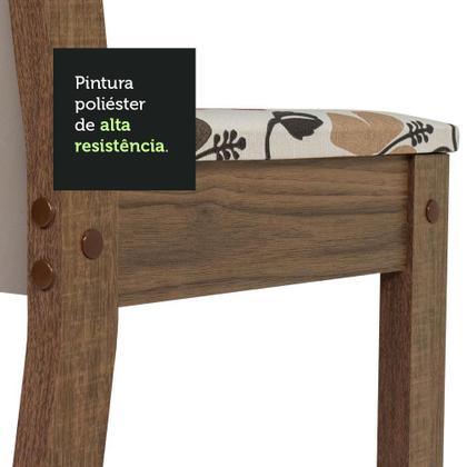 Imagem de Conjunto Sala de Jantar Mesa Tampo de Madeira 4 Cadeiras Rustic Sophie Madesa