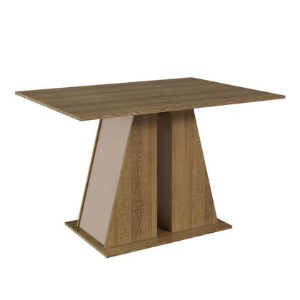 Imagem de Conjunto Sala de Jantar Mesa Tampo de Madeira 6 Cadeiras Rustic/Crema/Bege Sharon Madesa