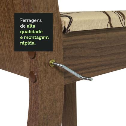 Conjunto Sala de Jantar Mesa Tampo de Madeira 6 Cadeiras Rustic/Lírio Bege Sharon Madesa Imagem de Conjunto Sala de Jantar Mesa Tampo de Madeira 6 Cadeiras Rustic/Lírio Bege Sharon Madesa